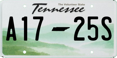 TN license plate A1725S
