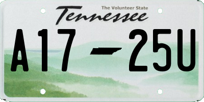 TN license plate A1725U