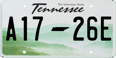 TN license plate A1726E