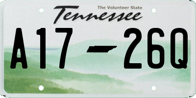 TN license plate A1726Q