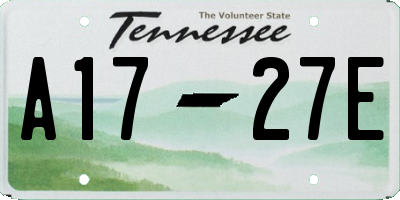 TN license plate A1727E