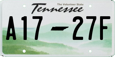 TN license plate A1727F