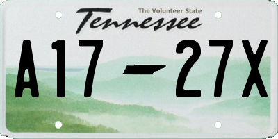 TN license plate A1727X