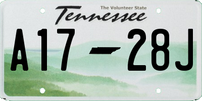 TN license plate A1728J