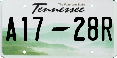 TN license plate A1728R