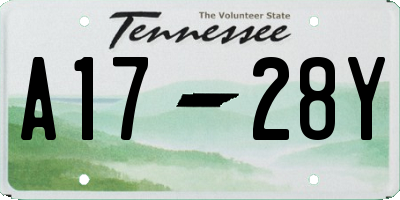 TN license plate A1728Y
