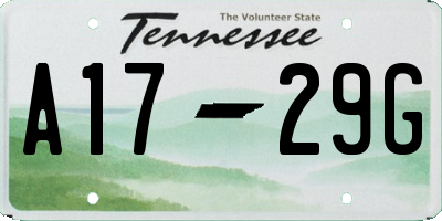 TN license plate A1729G