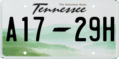 TN license plate A1729H