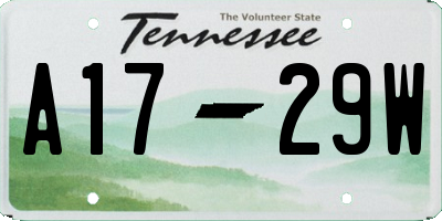 TN license plate A1729W