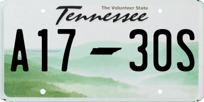 TN license plate A1730S