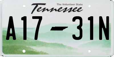 TN license plate A1731N