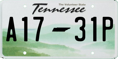 TN license plate A1731P