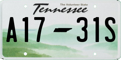 TN license plate A1731S