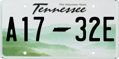 TN license plate A1732E