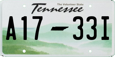 TN license plate A1733I