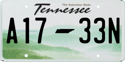 TN license plate A1733N