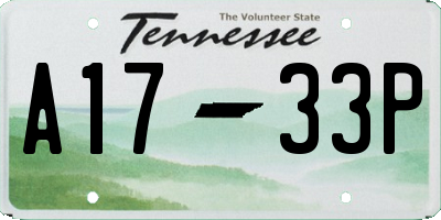 TN license plate A1733P