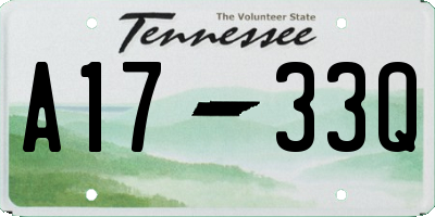 TN license plate A1733Q