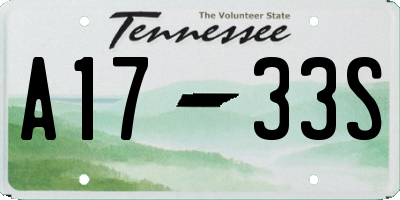 TN license plate A1733S