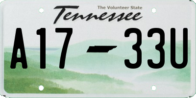 TN license plate A1733U