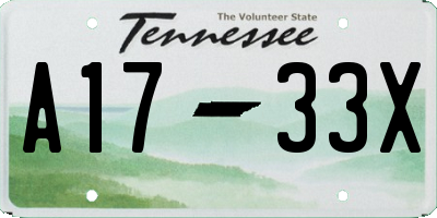 TN license plate A1733X