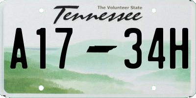 TN license plate A1734H