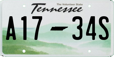 TN license plate A1734S