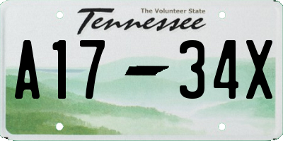 TN license plate A1734X