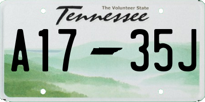 TN license plate A1735J