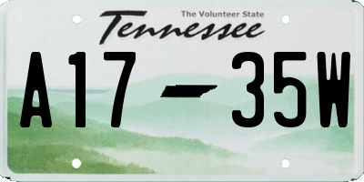 TN license plate A1735W