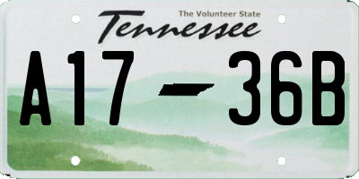 TN license plate A1736B