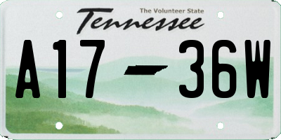 TN license plate A1736W