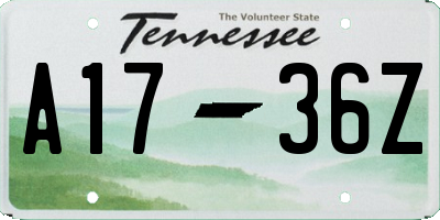 TN license plate A1736Z
