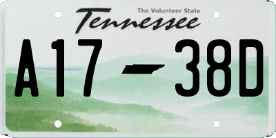 TN license plate A1738D