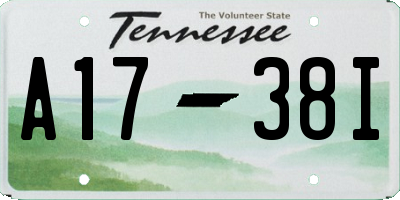 TN license plate A1738I