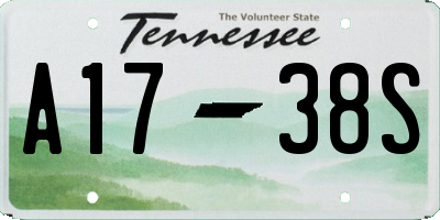 TN license plate A1738S