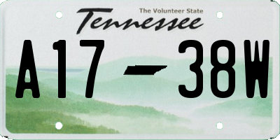 TN license plate A1738W