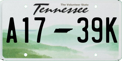 TN license plate A1739K