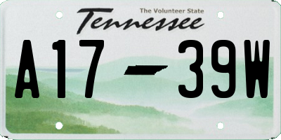 TN license plate A1739W