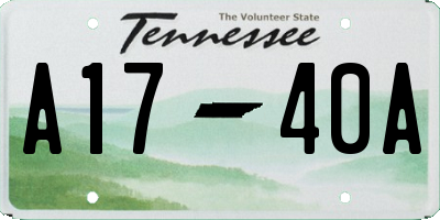 TN license plate A1740A