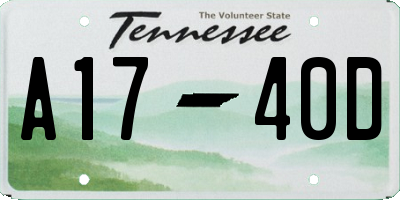 TN license plate A1740D
