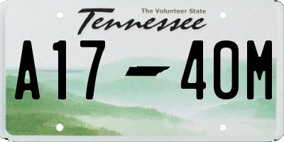 TN license plate A1740M