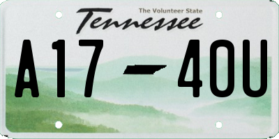 TN license plate A1740U