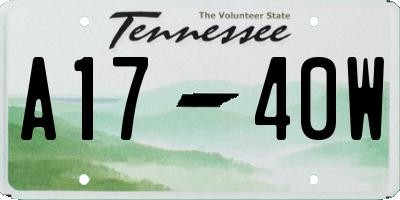 TN license plate A1740W