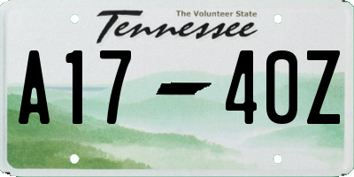 TN license plate A1740Z