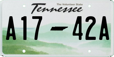 TN license plate A1742A