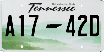 TN license plate A1742D