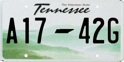 TN license plate A1742G