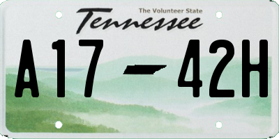 TN license plate A1742H