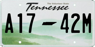 TN license plate A1742M